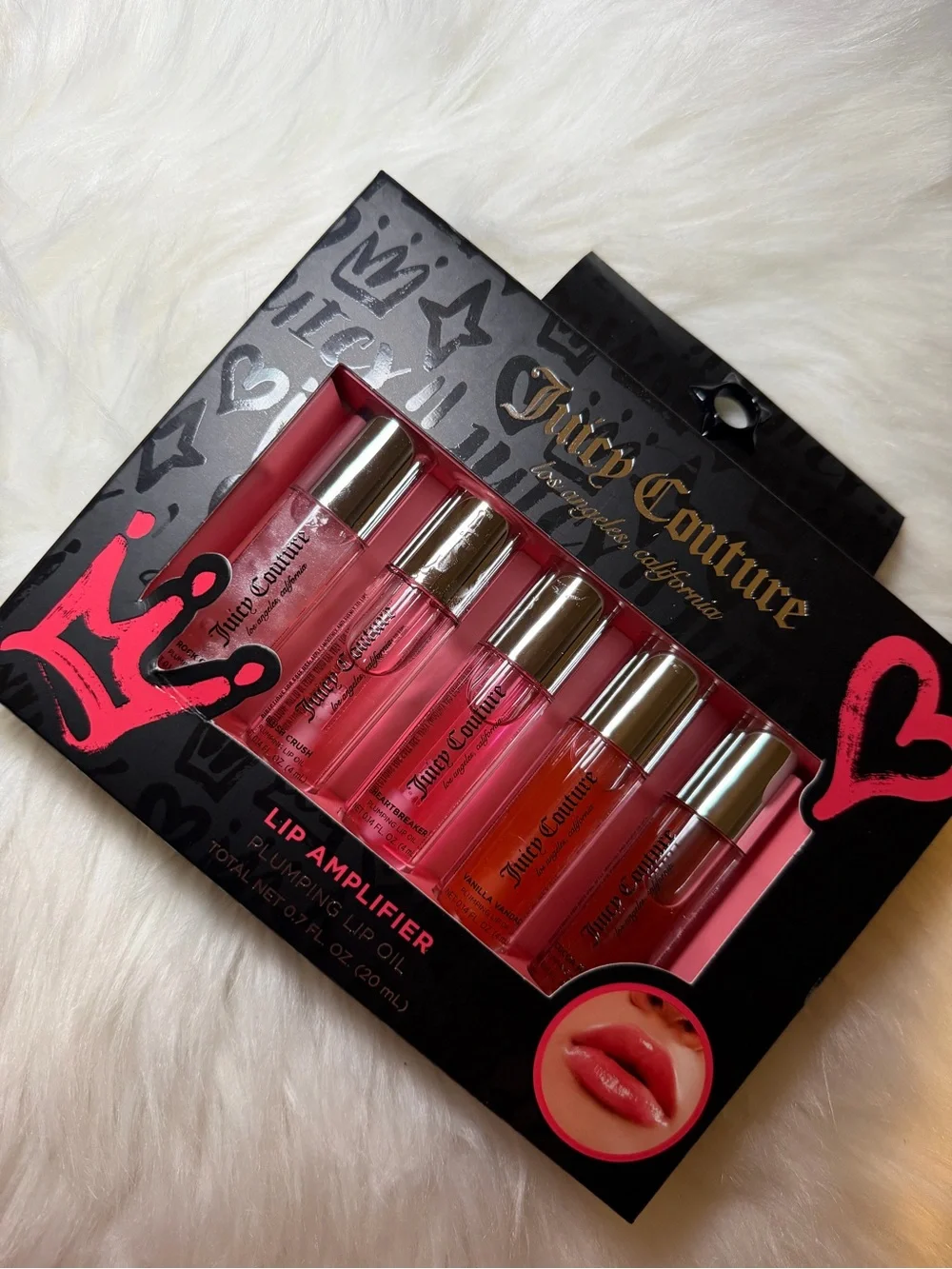 Juicy Couture Lip Amplifier Set — Pink, Coral & Red Glosses